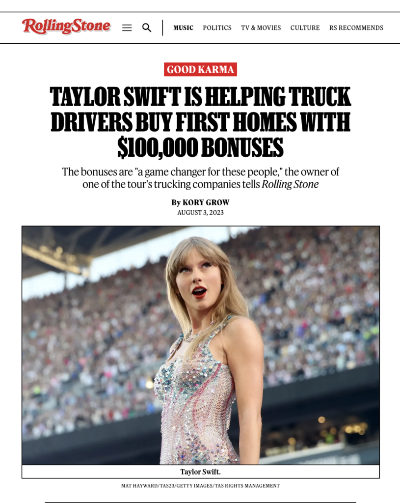 Taylor Swift in Rolling Stone magazine. Image captured by Seattle event photographer Mat Hayward. 